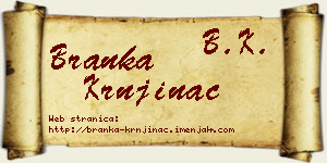 Branka Krnjinac vizit kartica